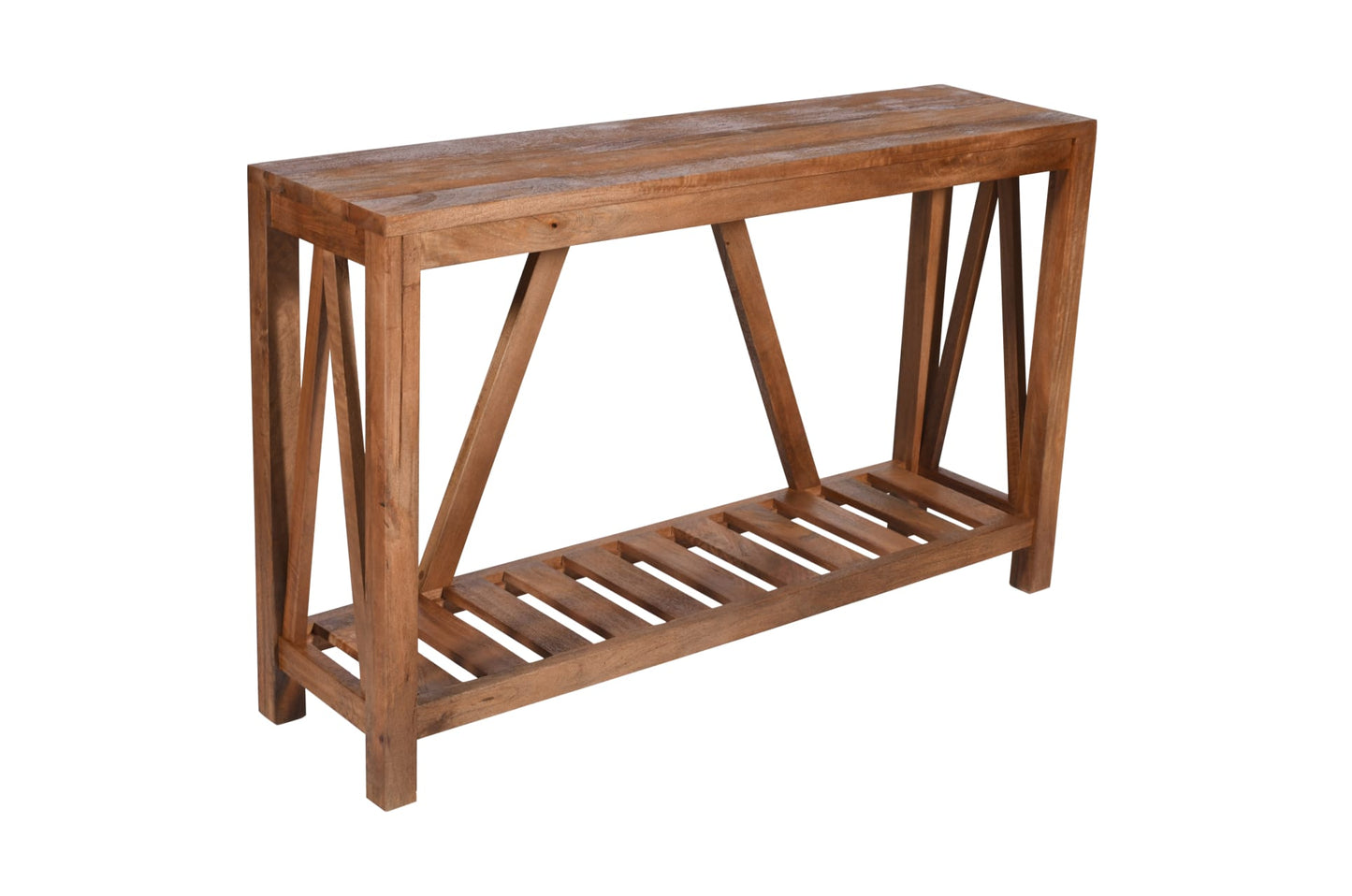 Mesa Consola de Madera de Mango con Estante