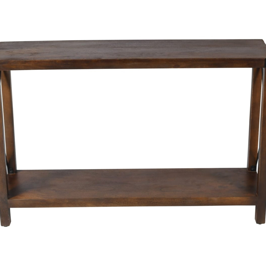 Mesa Consola de Madera de Mango con Estante