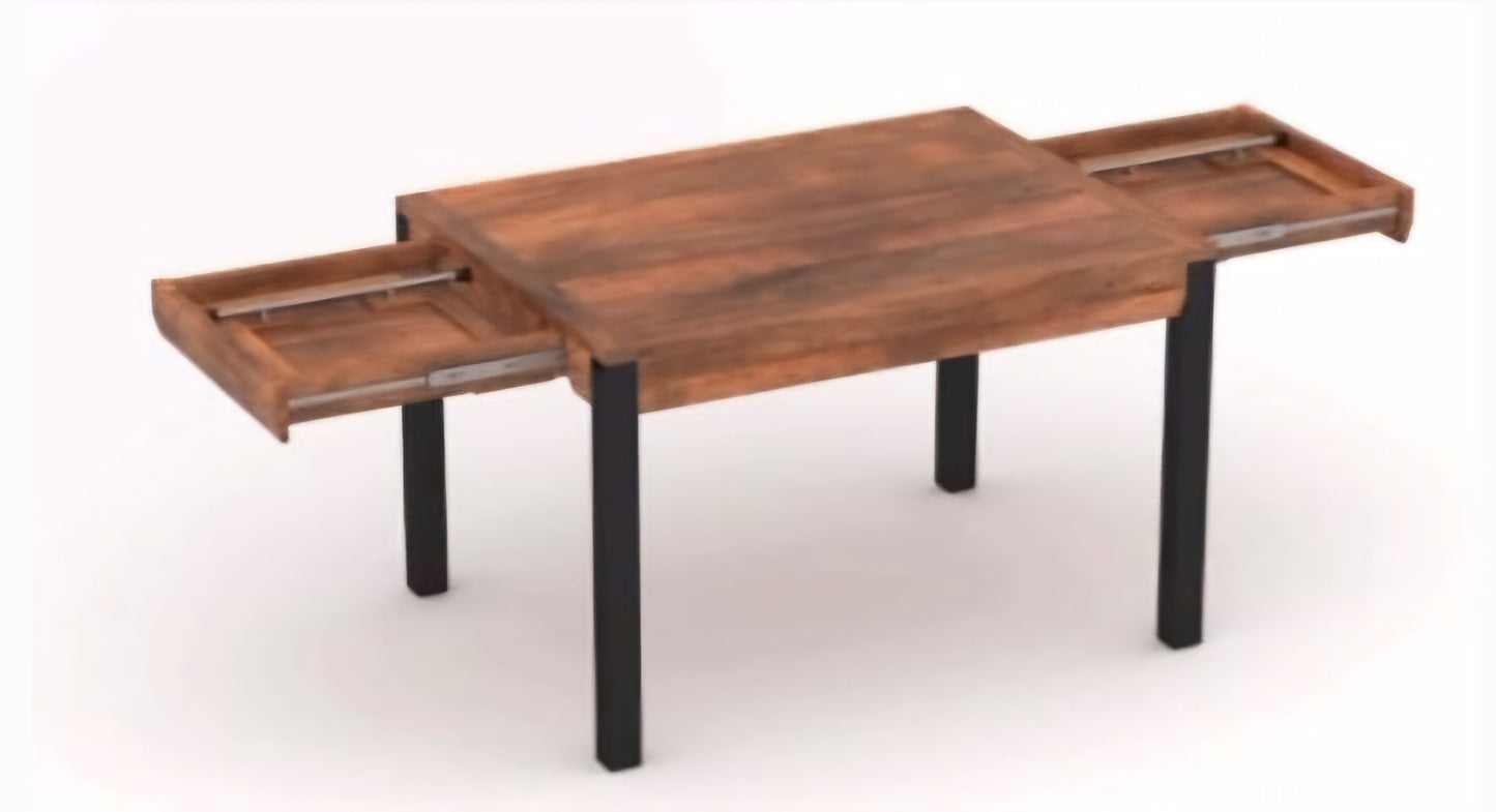 Mesa de Comedor Extensible en Madera de Acacia (160-220x90x76cm)