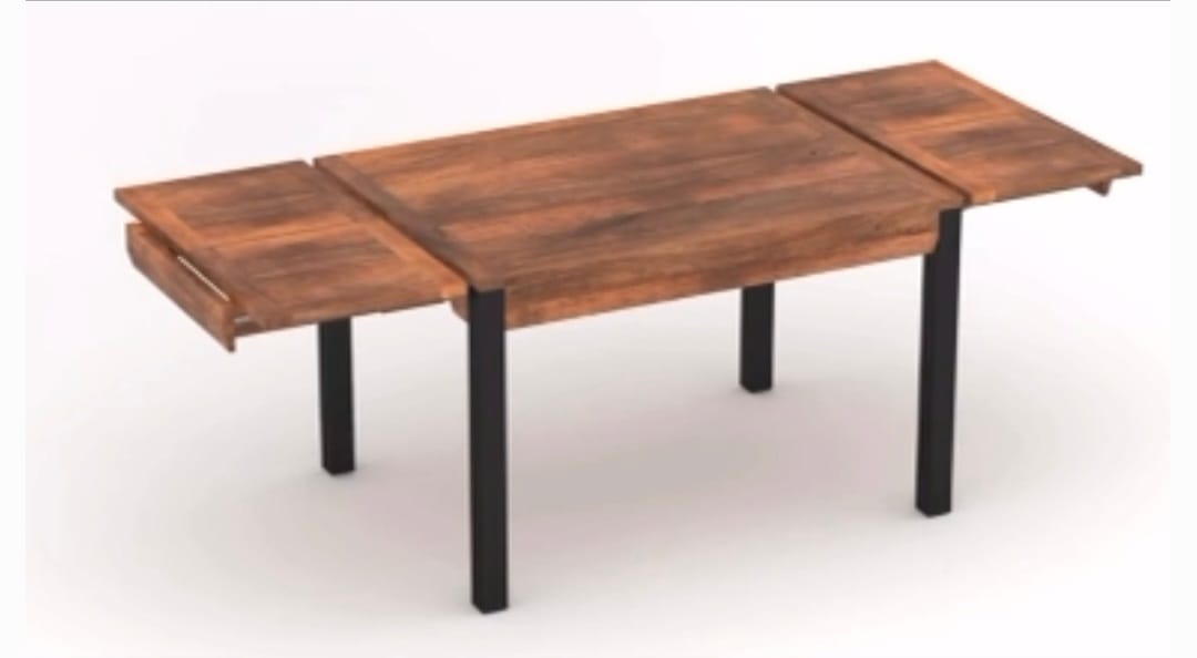 Mesa de Comedor Extensible en Madera de Acacia (160-220x90x76cm)