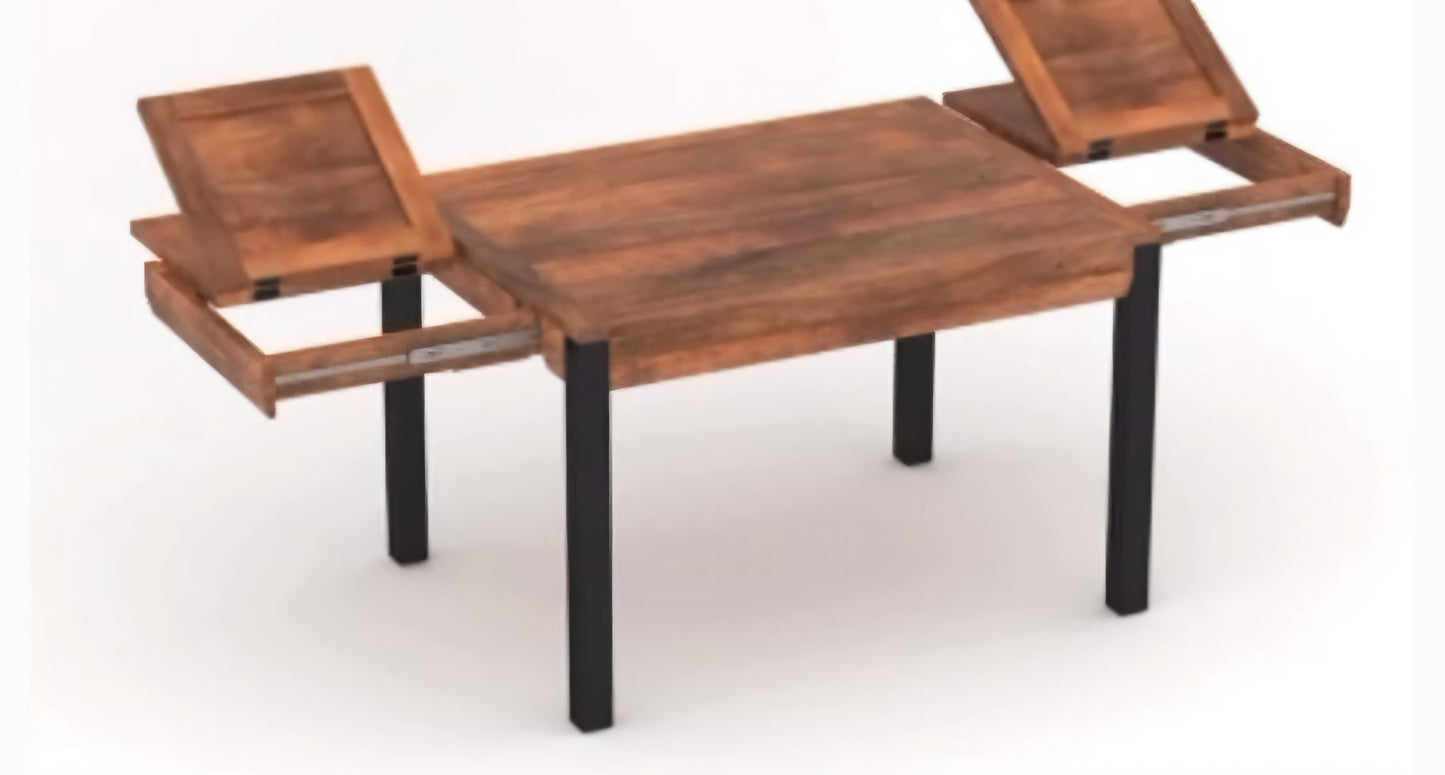 Mesa de Comedor Extensible en Madera de Acacia (160-220x90x76cm)