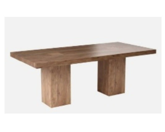 Mesa de comedor de madera de acacia con acabado natural