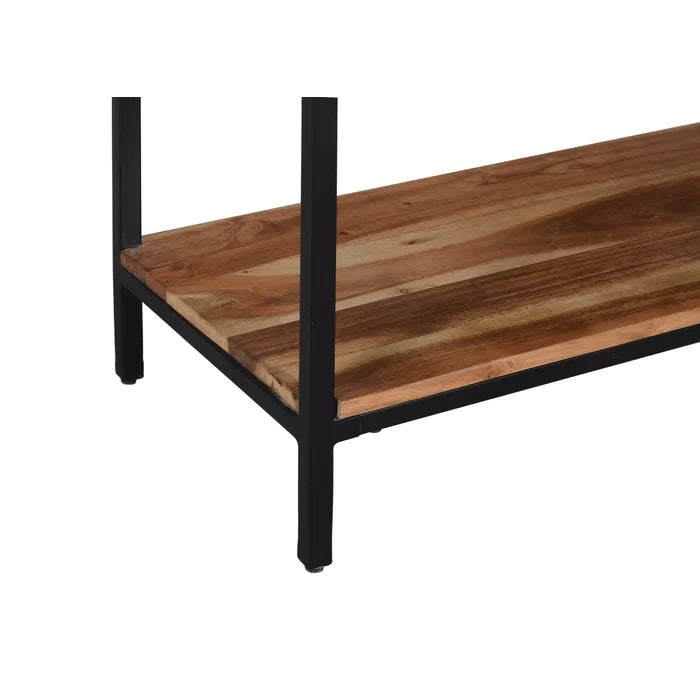 Mesa Consola de Madera de Acacia con Estante y Cajones