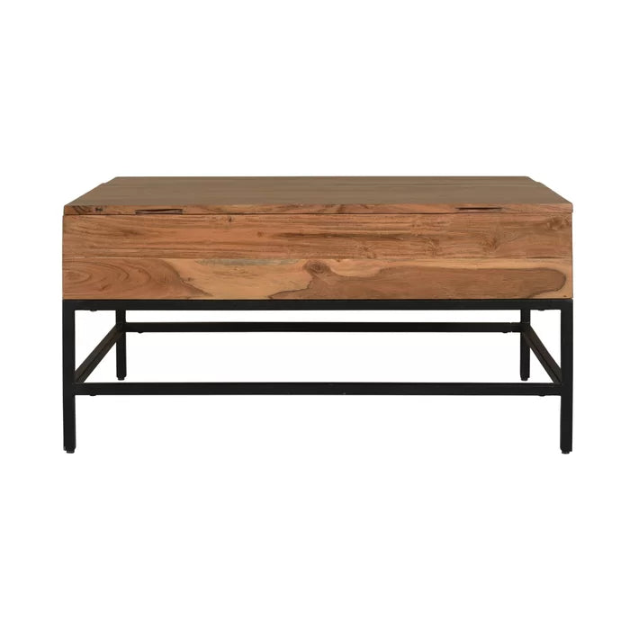 Mesa de Centro de Madera de Acacia con Tapa Elevable