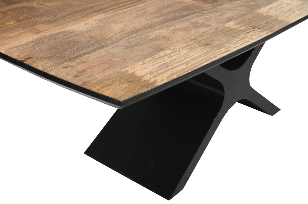 Mesa de Comedor de Madera de Acacia con Patas de Metal | 220cm