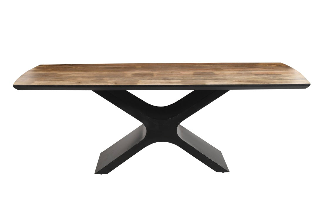 Mesa de Comedor de Madera de Acacia con Patas de Metal | 220cm