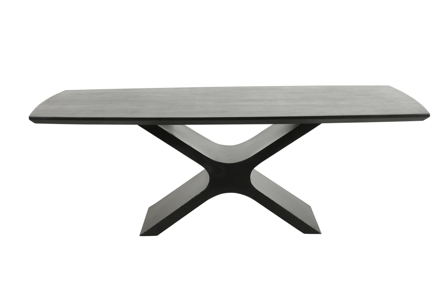 Mesa de Comedor de Madera de Acacia Negra con Patas de Metal | 220cm