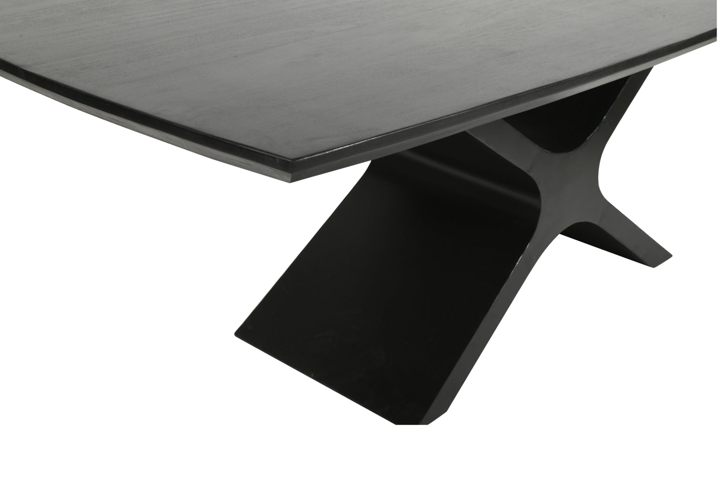 Mesa de Comedor de Madera de Acacia Negra con Patas de Metal | 220cm