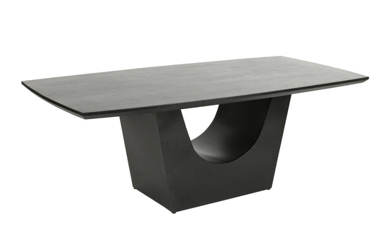 Mesa de Comedor de Madera de Mango Negra con Patas de Madera | 180cm