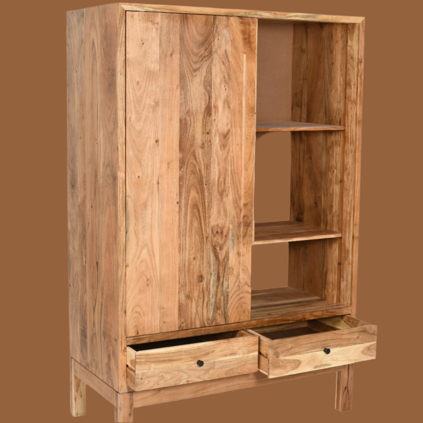 Armario de Madera de Acacia con 2 Puertas